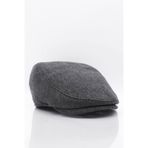 Külah Erkek Şapka Füme Kışlık Trend Flat Cap Yün Kasket-Füme-Standart fume
