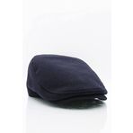 Külah Erkek Şapka Lacivert Kışlık Trend Flat Cap Yün Kasket