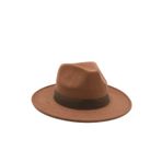 Külah Erkek Şapka Trend Fötr Kovboy Fedora Şapka,Taba Tek Ebat