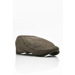 Külah Erkek Yün Şapka Heritage Kışlık Kasket Flat Cap-Açık Kahve