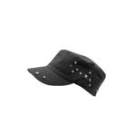 Külah Kadın Asker Stili Siyah Taşlı Tasarım Şapka Full Cap 57CM - 57 cm