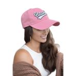 Külah Premium Hawaii Nakışlı Pamuk Şapka | Trucker Kep,Pembe Standart