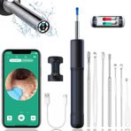 Kulak balmumu temizleme aleti, SANKTON kulak temizleyici, 1080P HD kameralı, ışıklı kulak kiri sökücü, geri çekilebilir tasarımlı endoskop, iPhone, iPad, Android telefonlar ve pedler için (titanyum