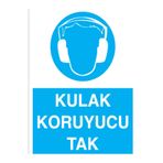 Kulak Koruyucu Tak Uyarı Tabelası - 70x100 Alüminyum Kompozit Panel - KK11