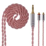Kulak Monitör Kablosunda MMCX, Shure se215, se215 pro, se846, se425, se535 ve Kulak İçi Kulaklıklar için Yedek IEM Uzatma Kulaklık Kabloları, iems Kulaklık (Pembe, mmcx, 3.5mm Fiş)