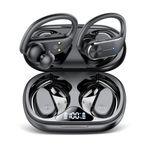 Kulak Tomurcukları Kablosuz Kulaklıklar Bluetooth 5.3 HiFi Stereo Koşu Kulaklıkları 68 Saat Çalma Süresi Spor için Kulak Kancalı Kulaklıklar, LED Dijital Ekran IPX7 Su Geçirmez Usb C Koşu/Egzersiz
