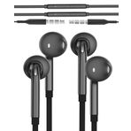 Kulaklık 3,5 mm kablolu kulaklık, Samsung Galaxy (2'li paket) oyun mikrofonu kulaklık kulak içi PC Jack kablolu kulaklık müzik akıllı telefon MP3 kablolu Aux Headphones S6-ej