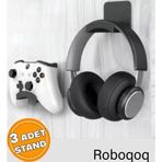 Kulaklık Standı 3 ADET Kulaklık Tutucu Kol Standı Bantlı Ps4 Ps5 Xbox Uyumlu Siyah