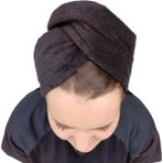 Kulcu Tekstil Siyah Saç Havlusu Bonesi - 25 x 65 cm
