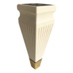 Kule Desenli 18CM Krem Plastik Ayak Mobilya Masa ve Dolap Ayağı(Krem Altın 18CM) - Krem - Sarı