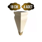 Kule Desenli Krem Plastik Ayak Mobilya Masa Ve Dolap Ayağı(18Cm - 23Cm)(Krem - Altın) Krem 18Cm 18Cm - 4 Adet