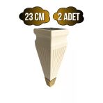 Kule Desenli Krem Plastik Ayak Mobilya Masa Ve Dolap Ayağı(18Cm - 23Cm)(Krem - Altın) Krem 23Cm 23Cm - 2 Adet