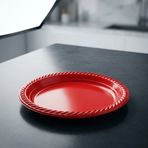 Kullan At Kırmızı Plastik Tabak 22 cm 24 Adet