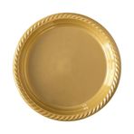 Kullan At Renkli Altın Renk Parti Davet Plastik Tabak - 22 Cm. - 24 Adetlik 3 Paket