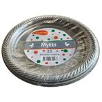 Kullan At Renkli Gri Parti Davet Plastik Tabak - 22 Cm. - 25 Adetlik Paket