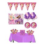 kullanatparti Barbie 16 Kişilik Doğum Günü Parti Seti 50x70 cm Büyük Afişli Balonlu Konsept Süsleri Masa Seti