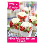 Kullanatsepetim Kübik Prizma Mika Plastik Şeffaf Kapaksız Sunum Kabı 120 Cc 12 Adet Tatlı & Meze Ve Salata Kasesi