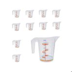 Kulplu Plastik Beher 300 ml/Renkli Skala Beaker/Ölçü Kabı / 10-Adetlik Set