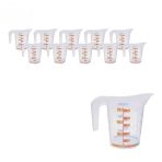 Kulplu Plastik Beher 500 Ml - 10 Adetlik Set - Renkli Skala - Gida Ile Temasa Uygundur