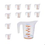 Kulplu Plastik Ölçü Kabı Beher 500 mL - Renkli Skala Beaker - 10 Adetlik Toptan Set