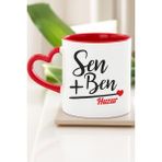 Kulpu Kalpli Baskılı Kupa Bardağı - 6 - Krem