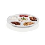 Külsan 108.PW - Tabldot 2'li Beyaz 6 Bölmeli Yuvarlak Tabak Seti 28 Cm, Thermoset Melamin