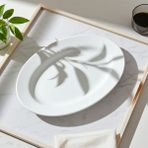 Külsan 11051.CW - Nova Yağmur Efektli 2'li Oval Servis Tabağı 51x36 cm, Thermoset Melamin