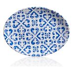 Külsan 11839.CW.SAN - Tilda Santorini Oval Tabak 39X29 Cm, Thermoset Melamin - 39 x 29 cm