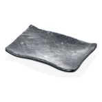 Külsan 30019.BL - Terra 3'lü Siyah Dikdörtgen Tabak Seti 19X13,5 Cm, Thermoset Melamin - 19 x 13,5 cm