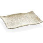 Külsan 30027.WG - Terra 3'lü Beyaz Granit Efektli Dikdörtgen Tabak Seti 27,7X19,2 Cm, Thermoset Melamin - 27,7 x 19,2 cm