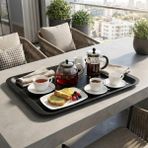 Külsan 3253.KS - Arcoform Laminated 2'li Siyah Kaymaz Dikdörtgen Tepsi Gn.1/1 - 32X53 Cm, Thermoset Melamin - 53 x 32 cm