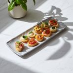 Külsan 41028.GG - Polaris 6'lı Gri Granit Efektli Dikdörtgen Tabak Seti 28,5X12 Cm, Thermoset Melamin - 28,5 x 12 cm