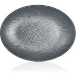 Külsan M11830.G - Tilda Matt 3'lü Gri Oval Tabak Seti 30X22,3 Cm, Thermoset Melamin - 30 x22,3 cm