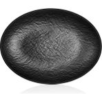 Külsan M11835.BL - Tilda Matt 2'li Siyah Oval Tabak Seti 35X26 Cm, Thermoset Melamin - 35 x 26 cm