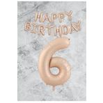Kum Beji Happy Bırthday Rakam Folyo Balon Seti 6 Yaş