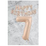 Kum Beji Happy Bırthday Rakam Folyo Balon Seti 7 Yaş