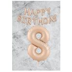 Kum Beji Happy Bırthday Rakam Folyo Balon Seti 8 Yaş