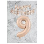 Kum Beji Happy Bırthday Rakam Folyo Balon Seti 9 Yaş
