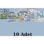 Kum Boyama Seti 10 Adet A4 Boyutunda (27X20)