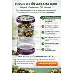 Kum Saati Zeytin Turşu Kabı Süzgeçli Saklama Kabı 21391