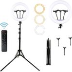 Kumandalı 18 Inç Ring Light LED Işık Video Selfie Işığı Dövme Makyaj Işığı Tiktok Youtube Işığı Yuvarlak Halka Işığı + 2m Işık Ayağı - 18inç