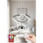 Kumandalı 3 Renk Krom LED Avize, Salon, Mutfak, Yatak Odası ve Koridor Için Uyumlu - Antrasit - Seçenek 1