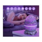 Kumandalı Bluetooth Hoparlör Müzik Masa ve Gece Lambası Galaxy LED Projektör Işık Dinazor Yumurtası - Beyaz - Mavi