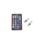 Kumandalı Çakarlı T10 Araç Park Ampulü 18 Led Rgb Park Stop Çakar Lamba Ampül