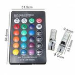 KUMANDALI ÇAKARLI T10 ARAÇ PARK AMPÜLÜ ( 2 Adet ) 18 LED RGB PARK