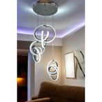 Kumandalı LED Avize 3lü Krom 3 Ayrı Renk Işık Özelligine Sahip