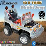Kumandalı Mega Akülü Araba Gri - Kumandalı 12 Volt Tek Kişilik Akülü Araba Akülü Jeep - Mega Off Road Turbo Jeep
