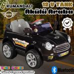 Kumandalı Mini Cooper Akülü Araba Siyah - Kumandalı 12 Volt Tek Kişilik Akülü Araba Akülü Jeep - Turbo Coupe Akülü Araba