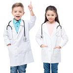 KUMANS Beyaz Laboratuar Önlüğü Çocuklar, Çocuklar için Laboratuar Önlükleri, Erkek Kız Pamuk Bilimi Laboratuvar Önlükleri Tıbbi Ceket, Çocuk Laboratuvar Önlüğü Doktorlar Ceket Rol Oyunu için Fantezi Elbise Giydirme Kostümleri Okul Öğrencisi, M