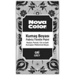 Kumaş Boyası Toz 12 gr 1 Adet Nova Color Toz Kumaş Boyası Kot Pantalon Gömlek Tişört Tekstil Kumaş Boyası 1 Adet - Gri